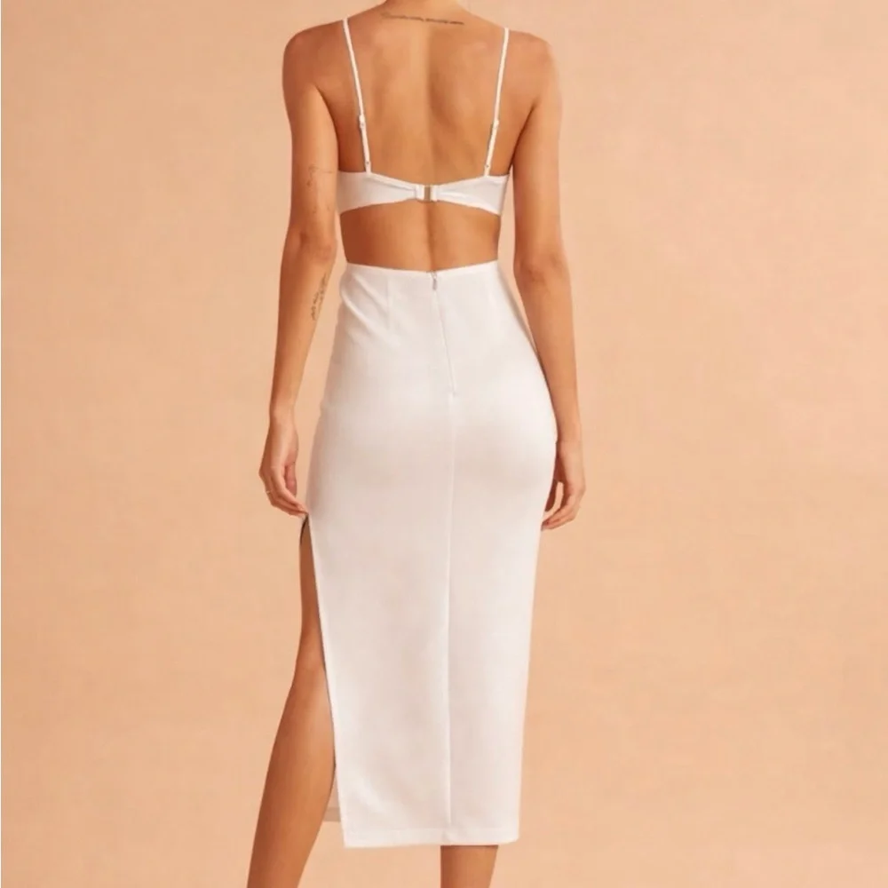 Abercrombie & Fitch Mixed Fabric Midi
White XST Dress NWT - Picture 2 of 6